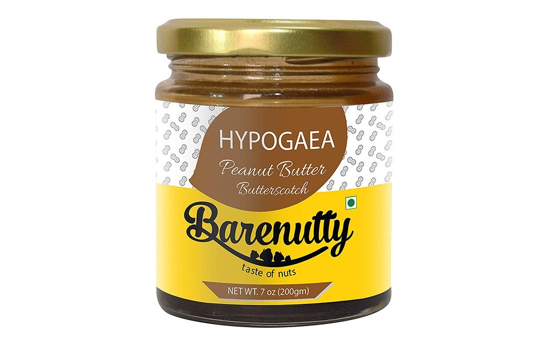 Barenutty Hypogea Peanut Butter Butterscotch   Glass Jar  200 grams